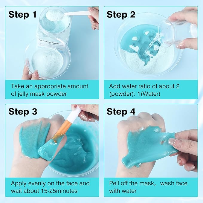 Hydro Jelly Masks for Women Home Spa,Hydrating & Moisturizing Peel-Off Rubber Gel Face Mask Skin Care,Professional Jelly Mask for All Skin Types 23 Fl Oz（ Nicotinamide）