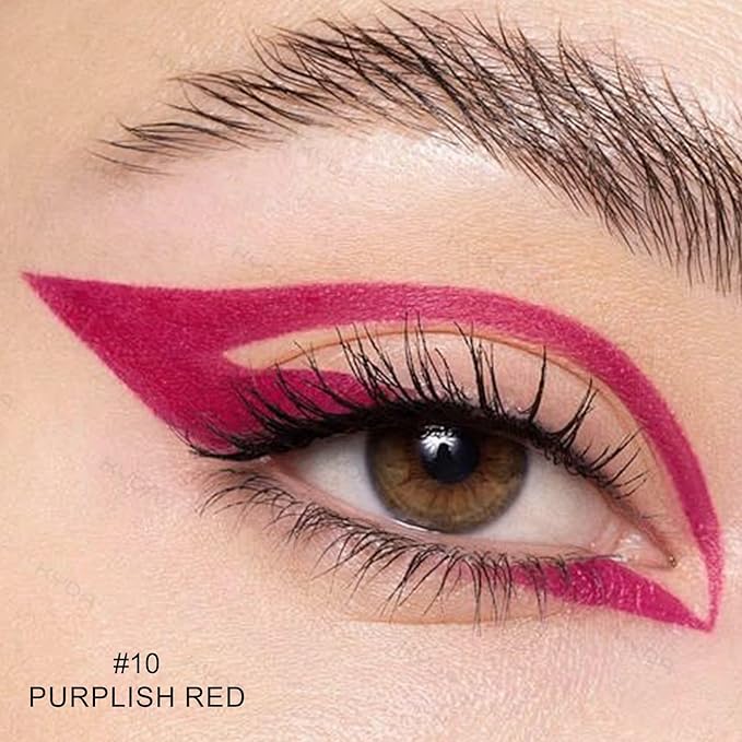 KYDA Purplish Red Gel Eyeliner, Lasting Waterproof Cream Eyeliner, High Pigmented Smudge-proof Formula Brow& Liner Makeup, Waterline Matte Eye Liner with Brush, Natural Brow Pomade Set