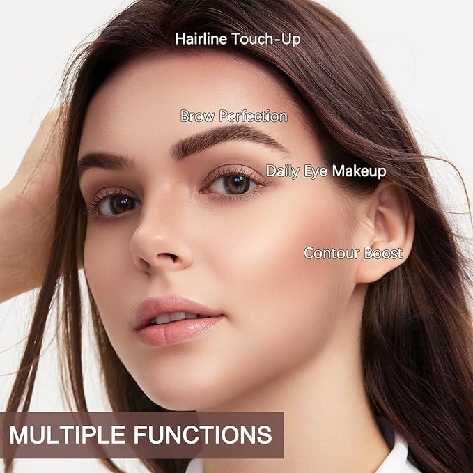 Boobeen Eyebrow Palette, 3 Colors Brow Powder Kit, Eye Brow Pomade with Double-ended Brush, Long-lasting Eye Makeup Kit, Sculpt & Define Eyebrows, for Beginners