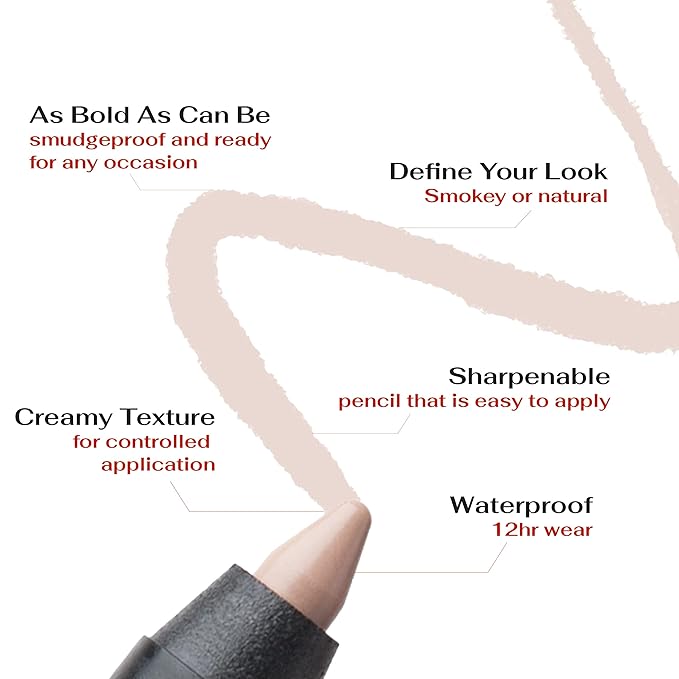 K7L Nude Waterline Eyeliner Pencil, Awake Eye Look, Longwear, Creamy, Waterproof