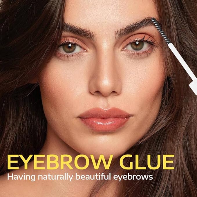 Eyebrow Sculpt Gel, Long-Lasting Brows Styling Clear-Drying & Waterproof Brow Gel Creates Laminated Brows, Comb & Brush Duo Brows