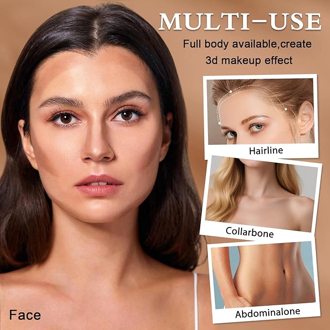 Warm Toned Cream Bronzer Stick,Blendable and Matte Cream Contour Stick for Natural Look,Easy to Sculpt,Long Lasting Face Shaping Contouring Makeup - 02 Natural Brown
