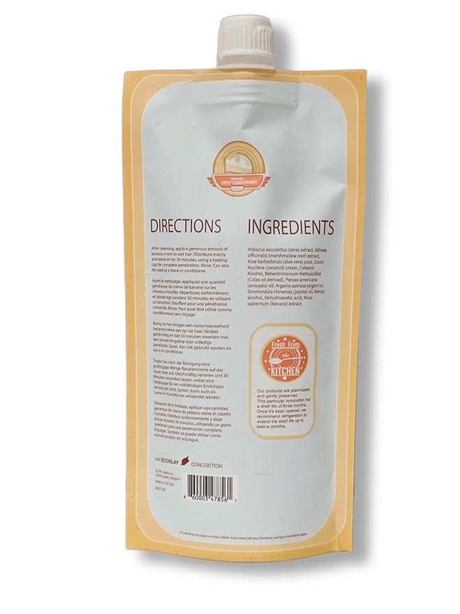 Ecoslay Banana Cream Deep Conditioner 8 oz - Nourishing Hair Mask for Dry, Damaged, Frizzy, and Curly Hair - Plant-Based Deep Conditioning Treatment for Natural and Color Treated Hair (Pack of 2)