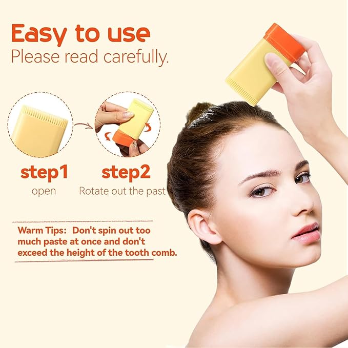 2pcsHair Styling gel for Women Baby Hair Wax Stick with Built-in Comb Wax Stick for Hair Slick Stick Hair Care Styling Waxes for Fly Away & Edge Frizz Hair Refreshing Non-Greasy