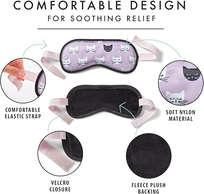 Fit+Fresh Cooling Gel Eye Mask & Cold Head Wrap - Migraine Ice Pack for Relief