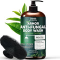 Antifungal Body Wash with Tea Tree Oil | Antifungal Soap for Back Acne,Treats Ringworm, Eczema & Jock Itch | Antifungal Body Soap For Men And Women | Includes Silicon Scrubber (16.9 oz)