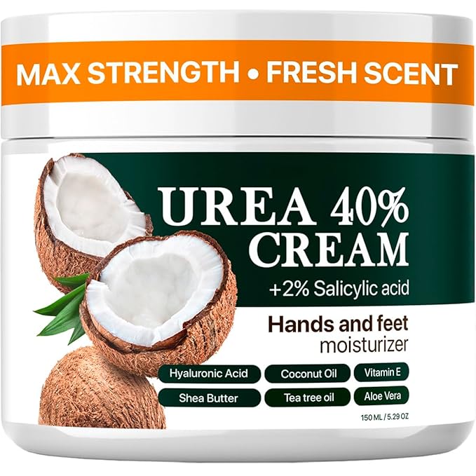 Urea Cream 40 Percent with Salicylic Acid 2% - Maximum Strength Callus Softener - Advanced Hand & Foot Moisturizer for Dry Cracked Heels, Knees, Elbows, Corns & Thick Skin