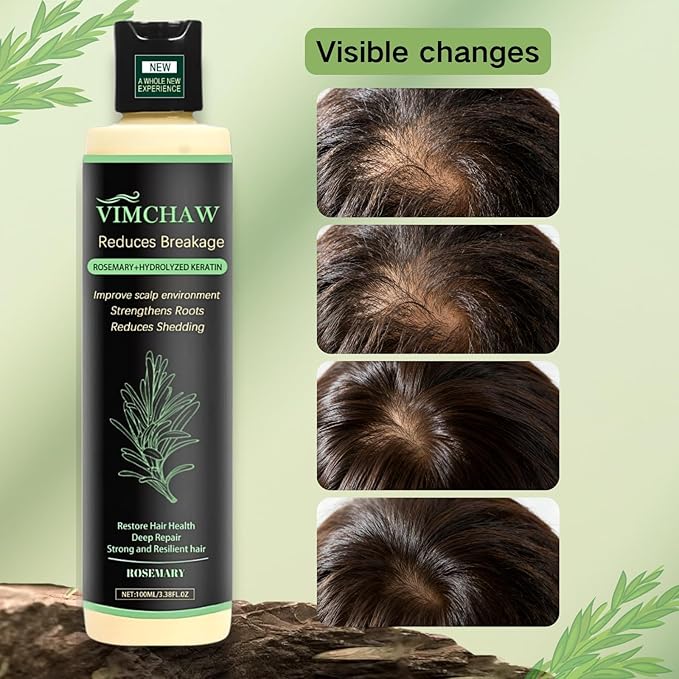 Organic Rosemary Shampoo for Scalp Care - Invigorating Herbal Formula with Mint & Biotin - Strengthening & Volumizing Hair Wash for Thinning Hair, Sulfate-Free (100ml)