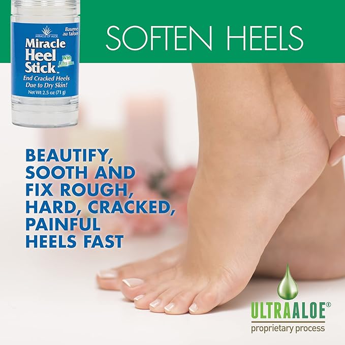 2 Pack - Heel Balm for Dry Cracked Feet - Miracle Heel Stick for Cracked Heel Repair - Cracked Heel Treatment - Formulated with Pure Aloe Vera, Tea Tree Oil, Shea & Cocoa Butters | 2.5 oz