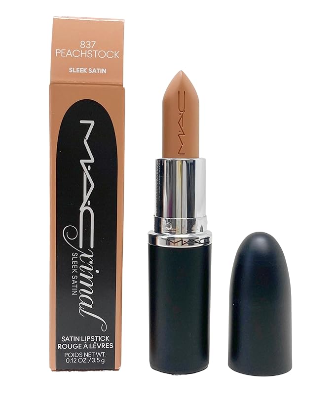 MAC Ximal Sleek Satin Lipstick - 837 Peachstock (Warm toned light medium peach) 0.12 Oz / 3.5 g