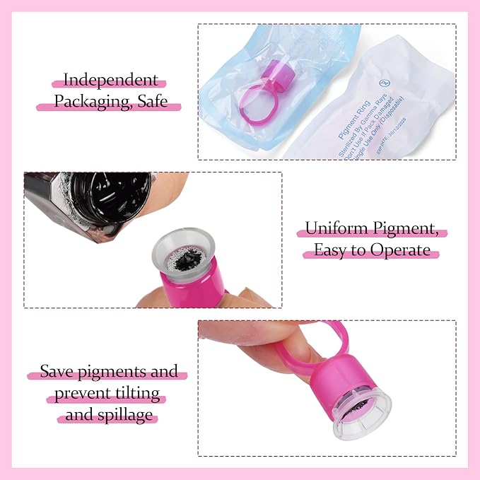 ATOMUS Microblading Pen Kit 2pcs Tattoo Eyebrow Lip Manual Pen 10pcs 18U Eyebrow Microblades 10pcs Pigment Holder with Sponge