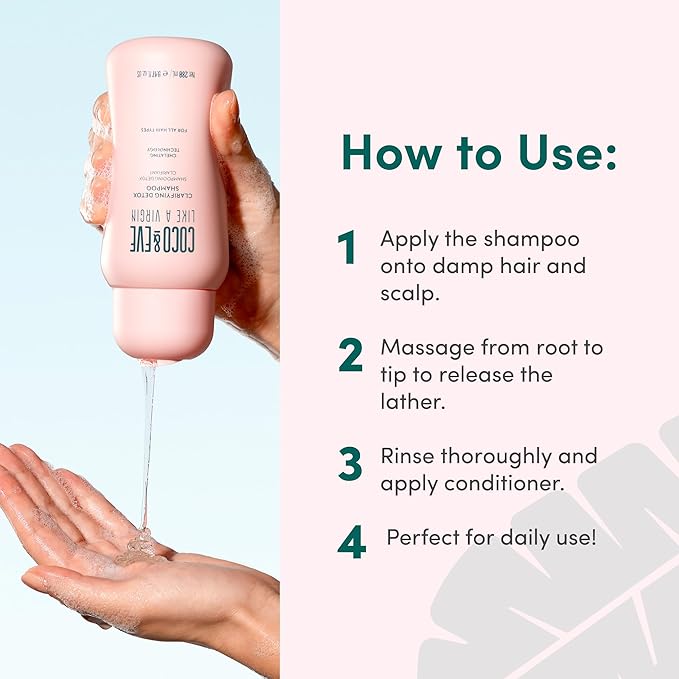 Coco and Eve Clarifying Detox Shampoo. Remove Hard Water & Product Build Up. With Hibiscus Cider Vinegar to Detox Scalp. Color Safe & Non-Stripping. (280 ml)