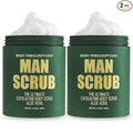 Body Prescriptions Men’s Exfoliating Body Scrub – Ultimate Skin Cleansing Wash in Jar with Twist-Top Lid, For All Skin Types, 21 Ounce (Pack of 2), Aloe Vera