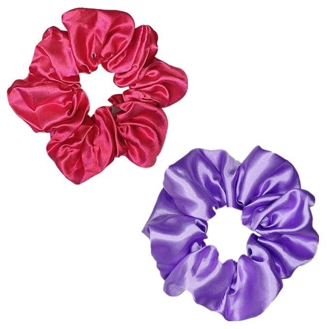 12 Pcs Satin Silk Hair Scrunchies Soft Hair Ties Fashion Hair Bands Hair Bow Ropes Hair Elastic Bracelet Ponytail Holders Hair Accessories (4.5 Inch, Assorted Red and Purple)