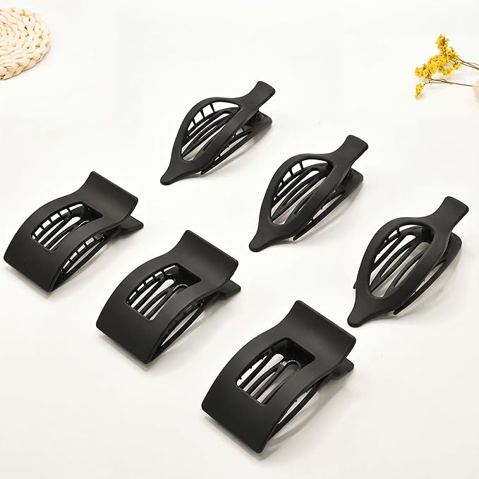 Flat Claw Clips for Women, Large Duckbill French Hair Clips, 6 Pack Non-Slip Matte Hair Accessories for Thick & Thin Hair