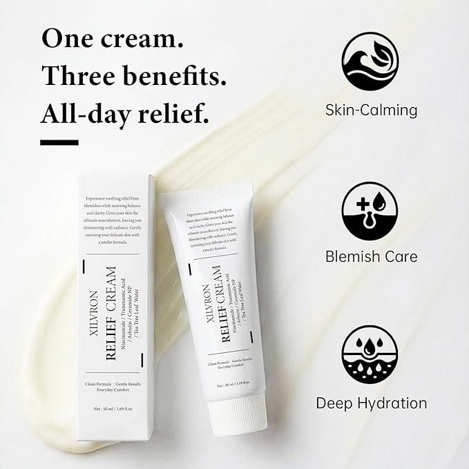 354 Barrier Relief Cream with Niacinamide, Arbutin & Tranexamic Acid, Korean Skin Care Moisturizer for Soothing Repairing & Blemish Care, Vegan & Gentle Formula for All Skin Types, 1.69 Fl Oz