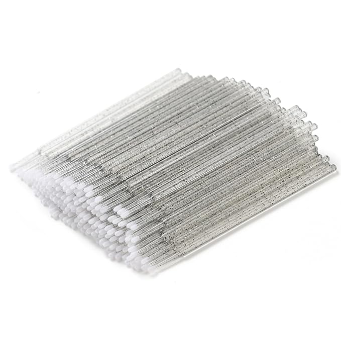 300pcs Disposable Micro Applicators brushes,JASSINS Eyelash Extensions Microfiber Wands Applicator Brush,False Eyelashes Brush Clean Mascara swabs(2.0 mm With Container) (BLACK)