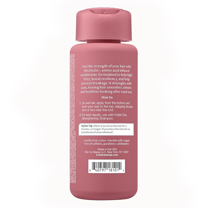 Kristin Ess Biotin Deep Conditioner - Promotes Healthy Hair Growth - Strengthen + Repair Dry Damaged Hair - Prevent Hair Breakage with Fortifying Amino Acids - Vegan, Sulfate Free, Color Safe 10oz