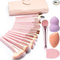 Makeup Brushes, Quality Make Up Brushes 28Pcs Makeup Brushes Set Professional & Beginner Make-up Sets & Case, Brushes & Sponges,Travel-Friendly Roll-up Beauty Gift Sets for Women, PINK