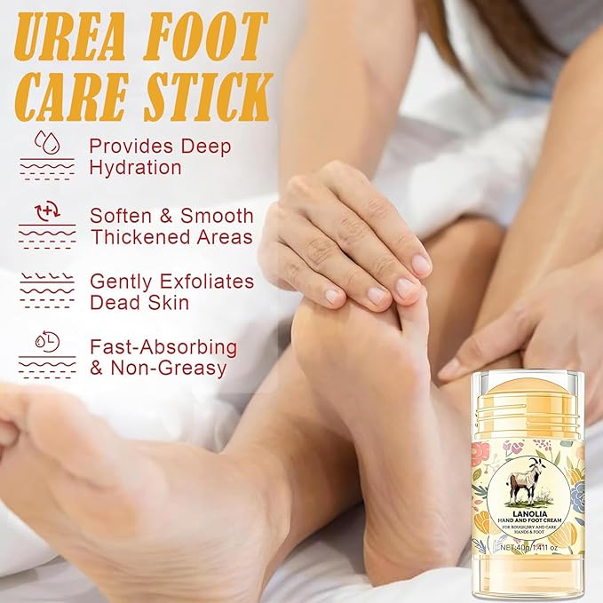 2Pcs Urea Foot Cream 60% for Dry Feet and Skin Maximum Strength,Fast Absorbing,Heel Balm Stick Repairs and Hydrates(Lavender + Aloe Vera & Avocado,Scent A)
