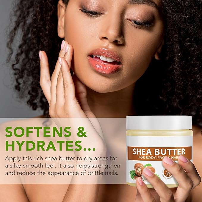 Shea Butter Raw Organic - 2 Pack, Natural Raw Unrefined Shea Butter Hand Cream, Moisturizing and Locking Water, Keeps Skin Healthy and Vibrant, 15.6 Oz