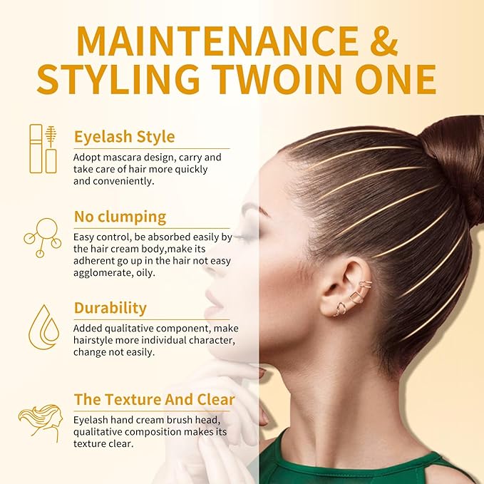 FUNAN 4 Pack Hair Feel Finishing Stick for Small Broken Hair, Fly Away Hair Tamer Stick for Enhance Gloss of Hair Mascara