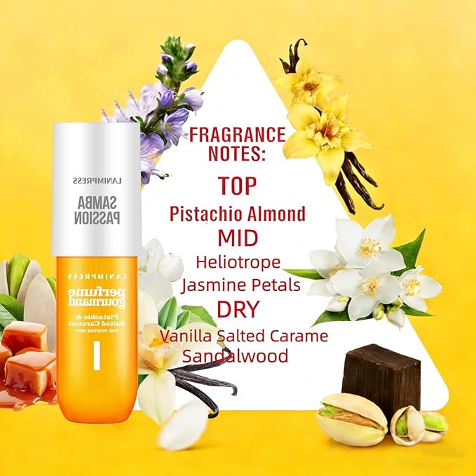 2 Pack 6 fl oz Hair Mist and Body Spray for Women（Eau De Parfum）,Irresistible Sunshine Vanilla Perfume No.1，With Notes of Caramel Vanilla,Pistachio