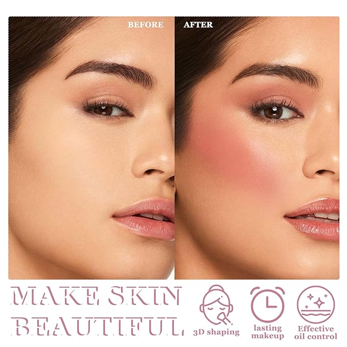 3Pcs Cream Contour Stick Makeup Kit with Makeup Brush,Shades with Highlighter,Brush Stick,Cream Bronzer for Sculpt the Cheeks,Long-lasting Waterproof Lightweight Contour Set B