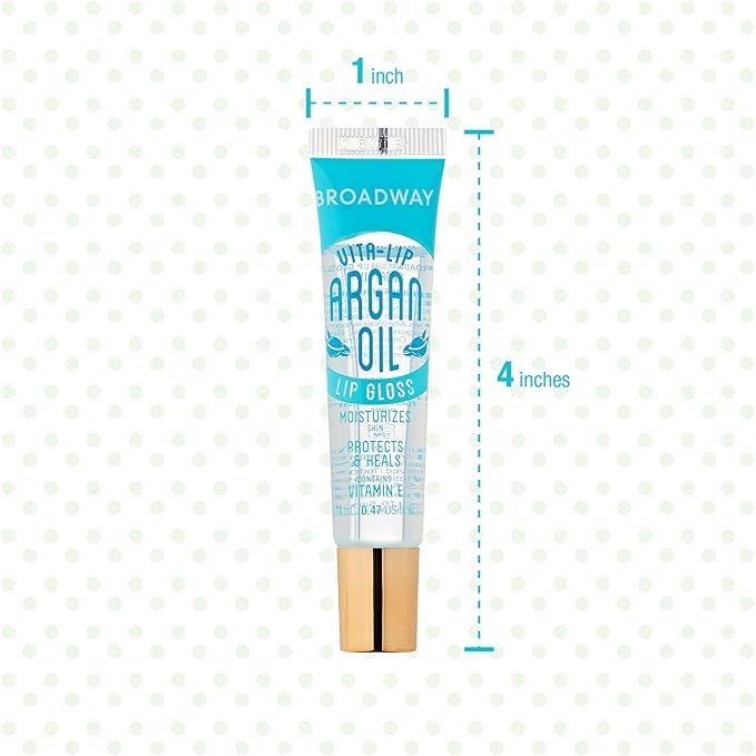 Ruby Kisses Broadway Vita-Lip Clear Lip Gloss (Argan Oil 48 Pack), Ultra-Hydrating & Soothing Formula with Multi-Vitamin Oils, High-Shine Non-Sticky Finish, Protecting Glossy Lip Balm With Vitamin E
