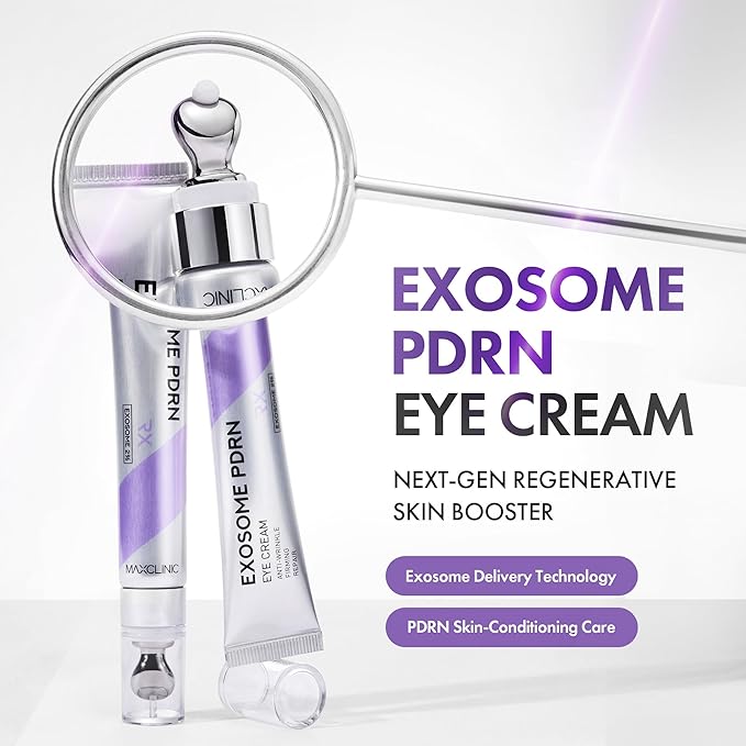 MAXCLINIC PDRN Eye Cream - Advanced C-Zone Hydrating Under Eye Cream for Dark Circles, Eyebags & Puffiness with Centella Asiatica, Salmon DNA PDRN Exosomes & 9 Peptides - Korean Skin Care 0.68 fl oz