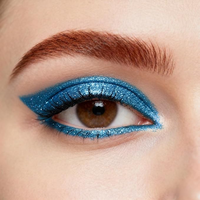 Liquid Glitter-Eyeliner, Shimmer-Water-proof Eye-Glitter Makeup Colorful Eye Liner Liquid Eyeliner (Blue)