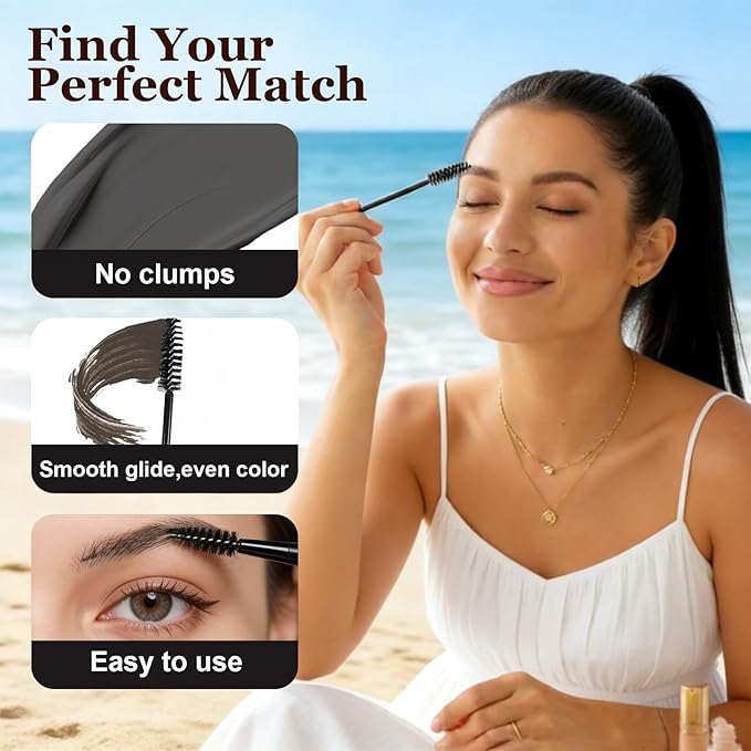 Long-lasting Waterproof Smudge-proof Liquid Eyebrow Gel/Tint, Sweatproof Eyebrow Dye Cream - Multifunctional Brow Definer for Salon Use, Eyebrow Dye for Women （BLACK）