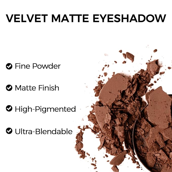 Erinde Single Brown Matte Eyeshadow Palette, High Pigment, Long Lasting, Intense Color, Neutral Nudes Naked Matte Pressed Powder Eye Shadow Palette