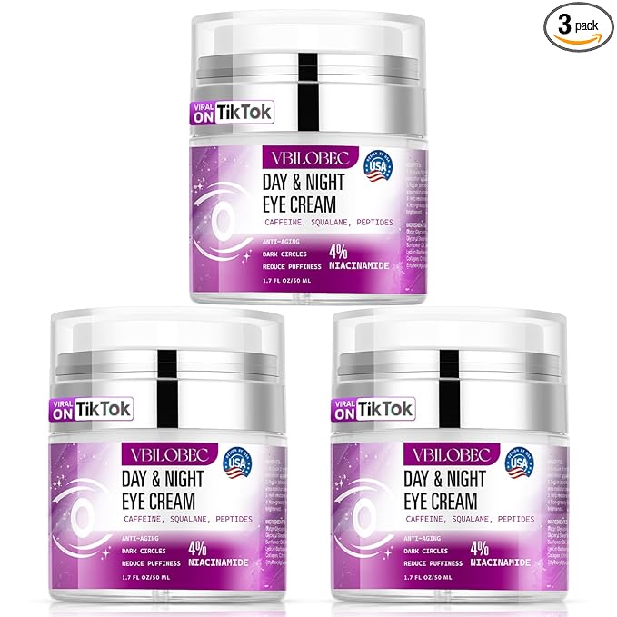 2025 Latest Caffeine Eye Cream:[30+ SGS Certified] [Used by Over 1M Fans] Anti-aging Eye Cream to eliminate dark circles, puffiness, and fine lines.1.7 fl oz, for Women& Men,3PC