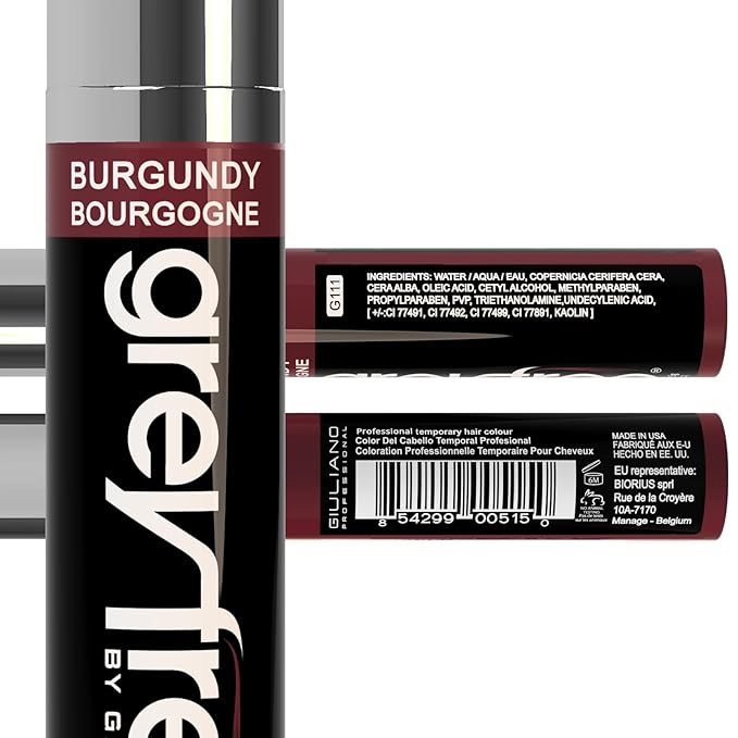 Root Touch-Up Hair Mascara Temporary Gray Roots Concealer (BURGUNDY)