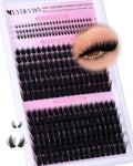 EYDEVRO Fluffy Lash Clusters with Bottom Lashes Volume Eyelash Clusters with Spikes Thick Full 10-20mm Cluster Eyelash Extensions D Curl Individual Cluster Lashes Fairy Manga DIY Lash Extensions