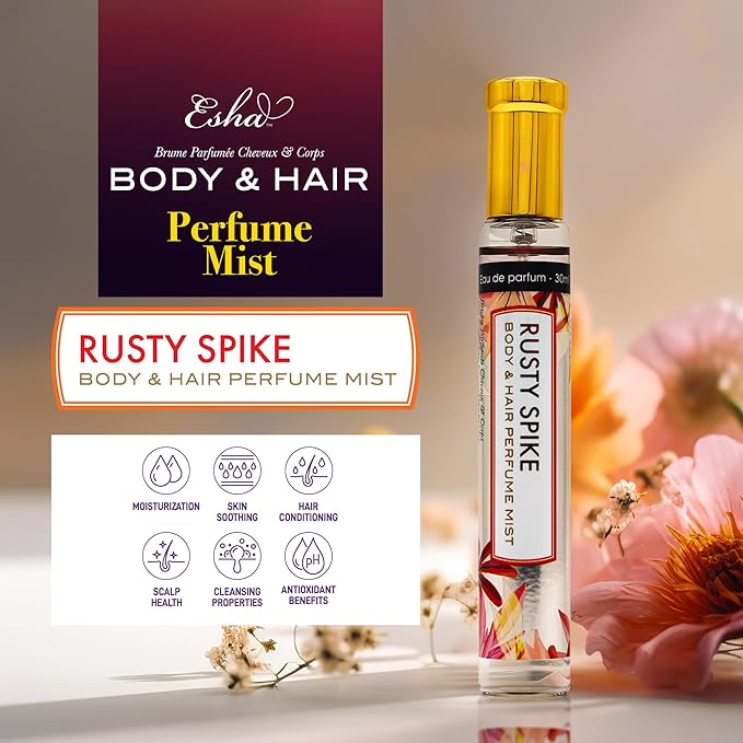 Esha Body & Hair Perfume Mist - Eau de Parfum for Women - Infused with Betaine - Berry with Bright Peony - Clean and Fresh - (RUSTY SPIKE)