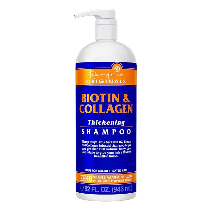 Renpure Originals Biotin & Collagen Thickening Shampoo, 32 Fl Oz (Pack of 1)