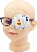 Astropic 3D Cotton & Silk Eye Patch for Kids | Boys Girls Eye Patch for Glasses | Medical Eyepatch for Children with Lazy Eye (Cupcake, Left Eye)