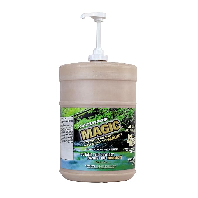 Zenex Magic Hand Soap - Industrial Hand Cleaner for Auto Mechanics | Shop Soap | Walnut Shell Scrubbers to Remove Grease, Oil, Ink & Paint | Moisturizing Ingredients | 1 gallon (1 Pack)