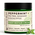 Peppermint Foot Cream for Dry Feet & Cracked Heels, Heel Repair Cream, Callus Remover w/ 5% Lactic Acid, Tea Tree Oil, Eucalyptus & Rosemary, Natural Foot Moisturizer for Dry Skin, 8 oz