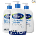 Cetaphil Face Wash, Daily Facial Cleanser for Sensitive, Combination to Oily Skin, 8 oz, Pack of 3, Gentle Foaming, Soap Free, Hypoallergenic