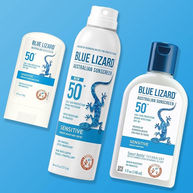 Blue Lizard Spf#50+ Sensitive Stick Australian Sunscreen 0.5 Ounce (Pack of 2)