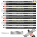 12 Piece Black Colour Waterproof Eyebrows Pencil Tattoo Makeup And Microblading Supplies Kit-Permanent Eye Brow Liners In Waterproof Eyebrow Pencils Peel - Brow Pencil Set For Marking(12 Pcs)