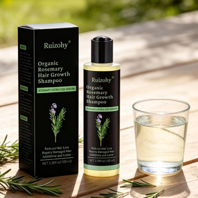 Rosemary & Biotin Shampoo for Hair Growth & Thinning Hair - Sulfate-Free, Vegan Formula with Hydrolyzed Keratin to Thicken, Strengthen & Revitalize Dry, Damaged Hair - For Men & Women