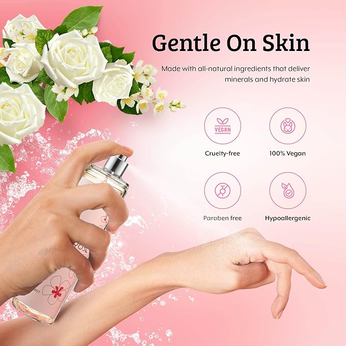 White Rose Jasmine Body Spray for Women, Womens Perfume Fragrance Body Mist And Sprays Luxury Perfume Mist - 8 oz Fine Spray Bottle Gift for Mom