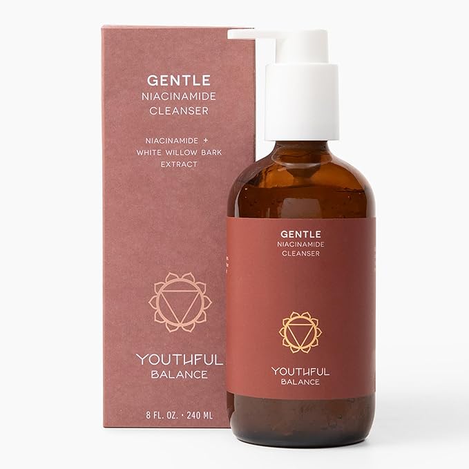 YOUTHFUL BALANCE Niacinamide Face Cleanser - Gentle Sulfate Free Daily Wash for Sensitive Skin - Vitamin B3 for Visibly Refined Pores & Reduced Redness - Fragrance Free - 240ml