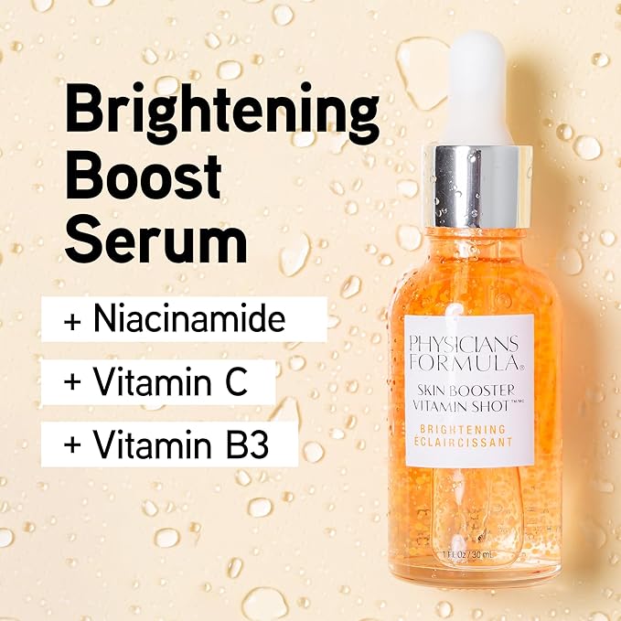 Physicians Formula Skin Booster Vitamin Shot, Brightening Serum with Vitamin C, Licorice & B3, Targets Dark Spots for Radiant Glow – Brighten