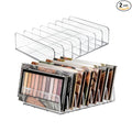 WECHENG 2 Pack Acrylic Eyeshadow Makeup Palette Organizer: Clear Makeup Organizer for Drawer - 7-Section Cosmetic Organizer for Vanity Countertop holder Storage Accessories