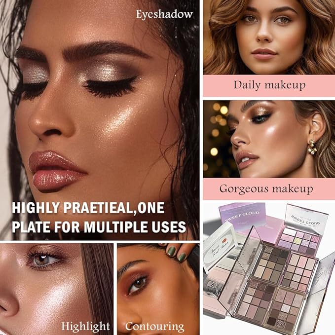 AMY'S DIARY NUDE Eyeshadow Palette Eye shadow Makeup,Brown Eyeshadow Shiny Sparkle Shimmer Glitter Eyeshadow Waterproof Pallete,royal blue Glitter Blue Eye Make Up (12-01)